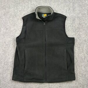 Bass Pro Shops Fleece Vest Mens Medium Black Full Zip Gorpcore Outdoor Workwear